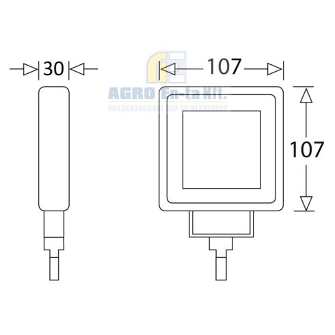 MUNKALÁMPA NÉGYZET 9 LED 27W TERÍTŐ lapos