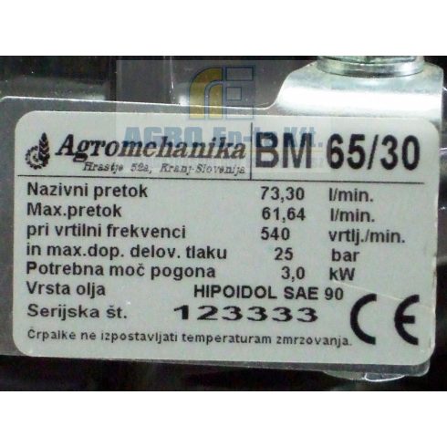 PERMETEZŐ SZIVATTYÚ AGS BM65/30 STD (210003)