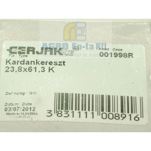 KARDÁNKERESZT mg.megh. 23.8x61.3