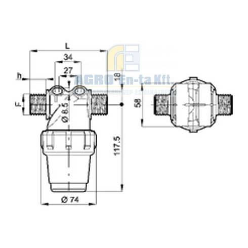 NYOMÓ SZŰRŐ ARAG 1/2" KM. 80-100L/MIN