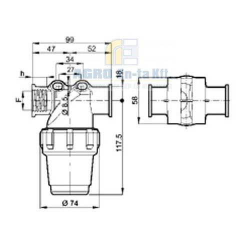 NYOMÓ SZŰRŐ ARAG 1/2" BM. 80-100L/MIN