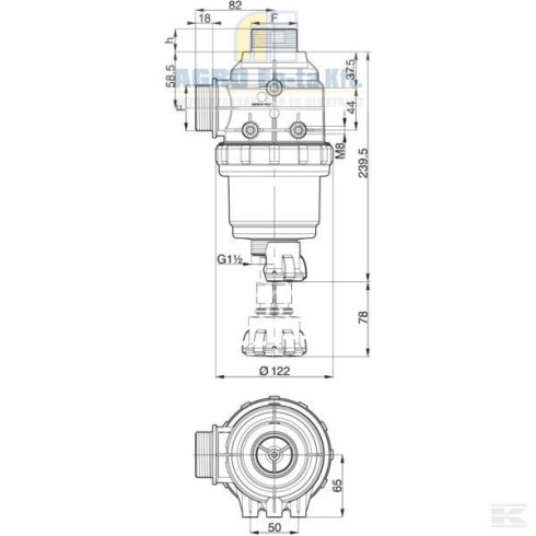SZÍVÓ SZŰRŐ ARAG 1 1/2" SZELEPES