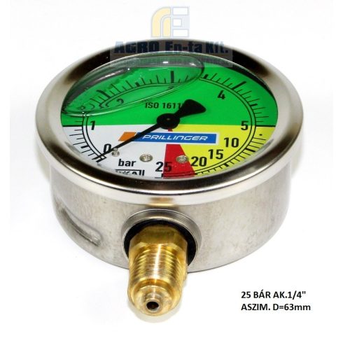 MANOMÉTER 0-5-20-25 BÁR (D=63mm) aszimetrikus