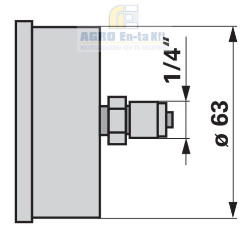 MANOMÉTER 0-4 BÁR HK.1/4" D=63mm