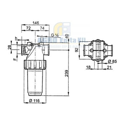 NYOMÓ SZŰRŐ ARAG 1 1/4" BM. 200-280L/MIN
