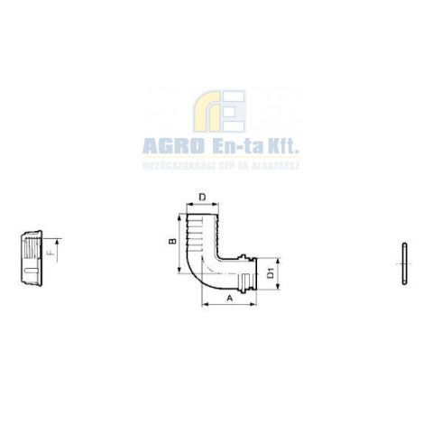 TÖMLŐVÉG 90° G.GYŰRŰS 3/4" D16