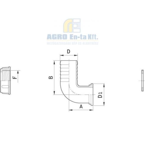 TÖMLŐVÉG LAPOS 90° 3/4" D13