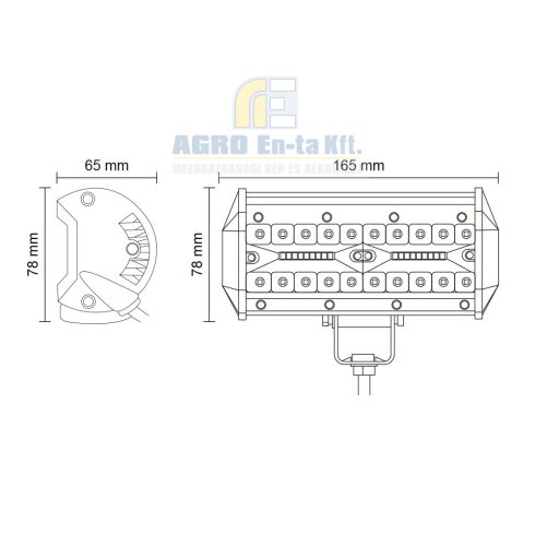 LED MUNKALÁMPA KOMBO - 3600 LUMEN, 9-32V + 0,25 m KÁBEL