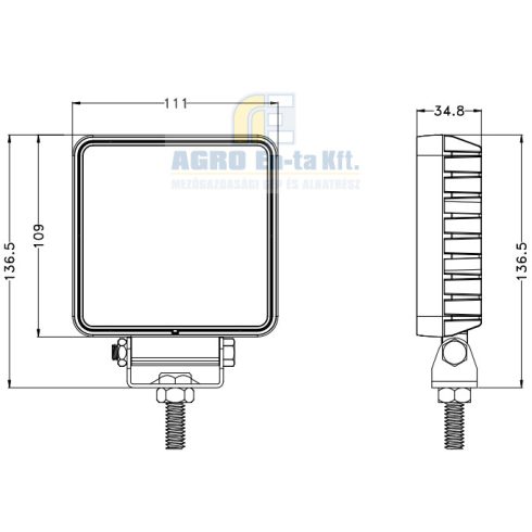 LED MUNKALÁMPA KAPCSOLÓVAL - 2250 LUMEN, 9-32V + 2 m KÁBEL