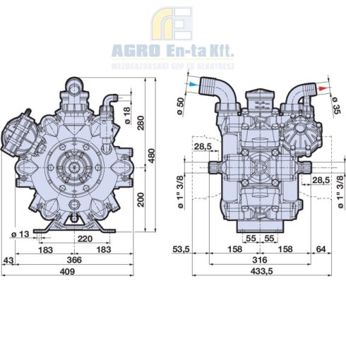 Permetező szivattyú AR 250 BP/C